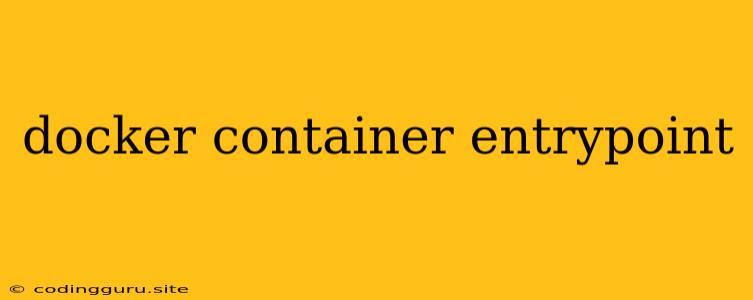 Docker Container Entrypoint