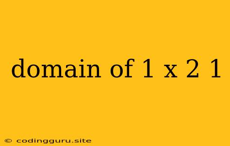 Domain Of 1 X 2 1