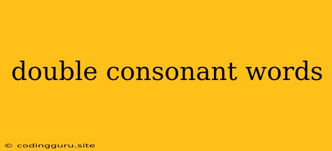 Double Consonant Words