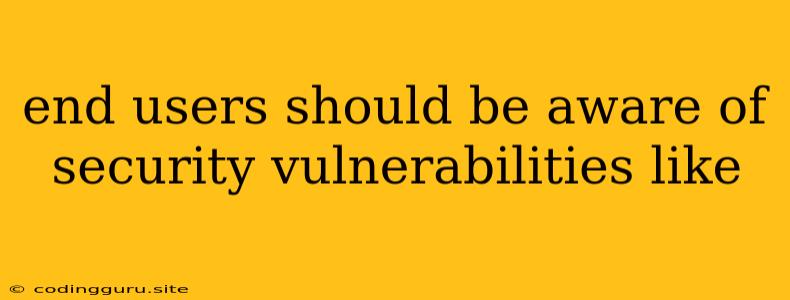 End Users Should Be Aware Of Security Vulnerabilities Like