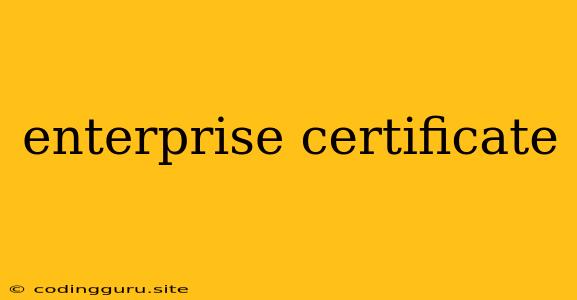 Enterprise Certificate