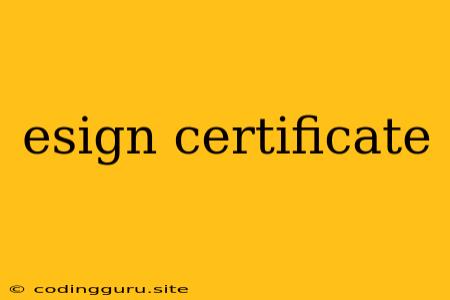 Esign Certificate