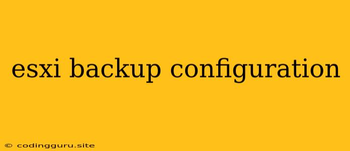 Esxi Backup Configuration