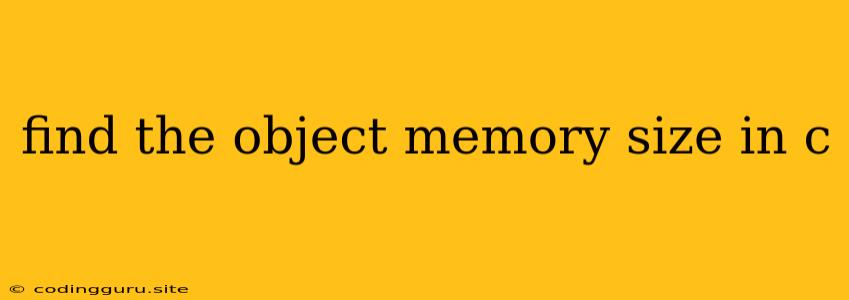 Find The Object Memory Size In C