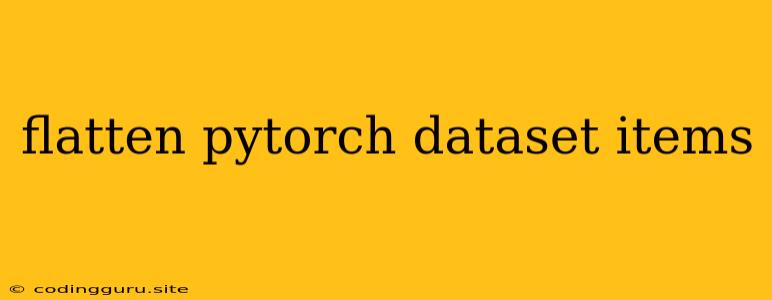 Flatten Pytorch Dataset Items