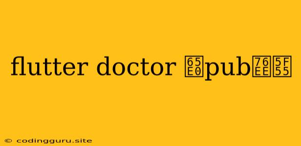 Flutter Doctor 无pub目录