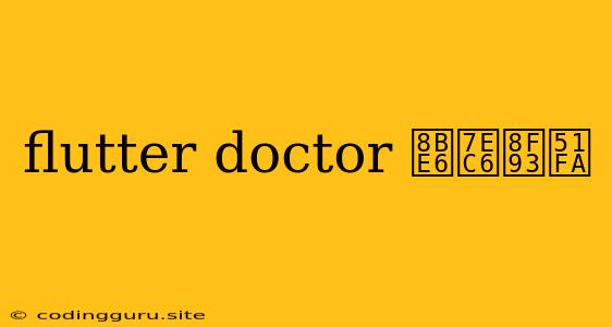 Flutter Doctor 详细输出