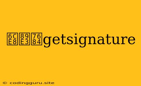 注解的getsignature