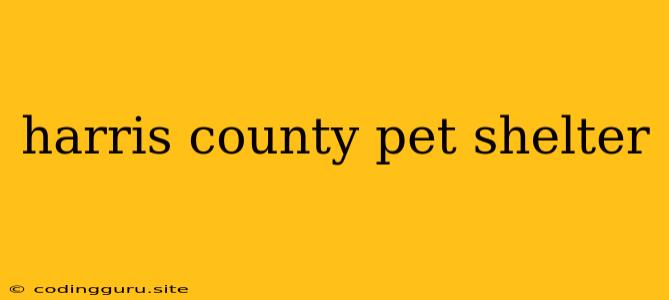 Harris County Pet Shelter