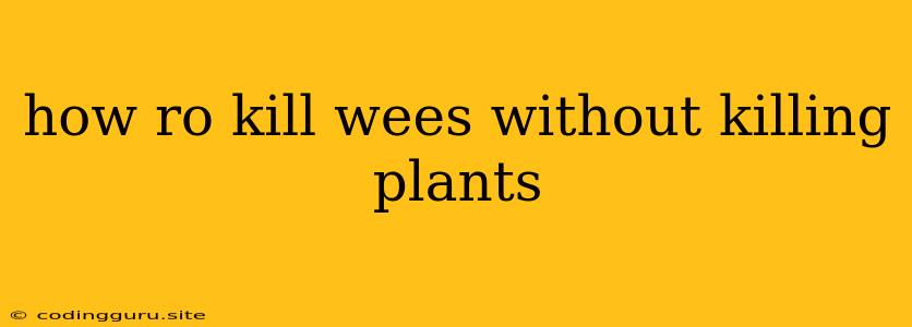 How Ro Kill Wees Without Killing Plants