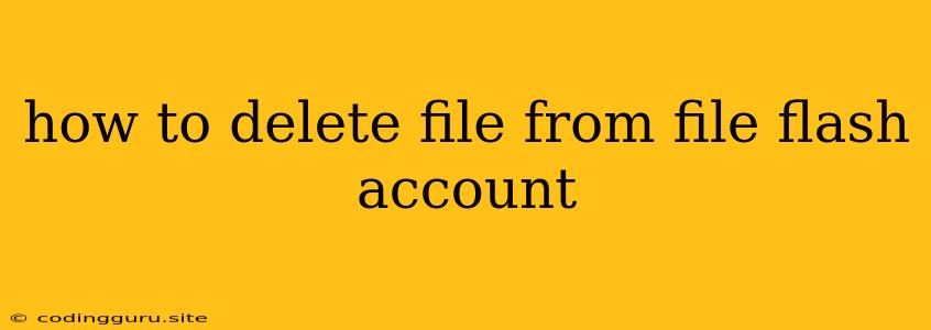 How To Delete File From File Flash Account