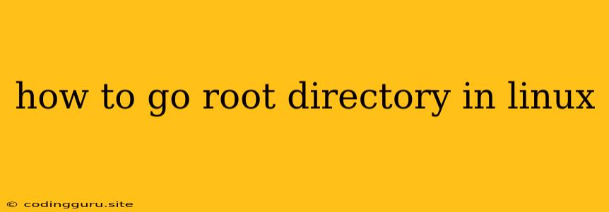 How To Go Root Directory In Linux