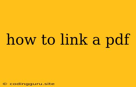 How To Link A Pdf