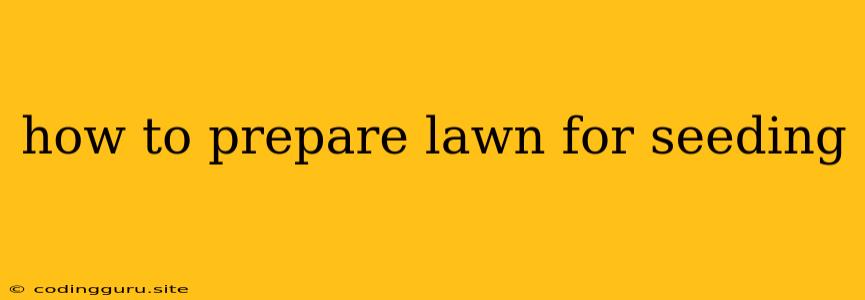 How To Prepare Lawn For Seeding