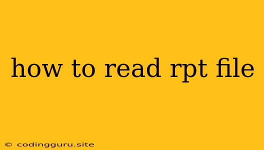 How To Read Rpt File