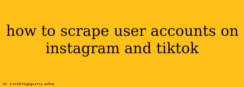 How To Scrape User Accounts On Instagram And Tiktok