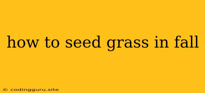 How To Seed Grass In Fall