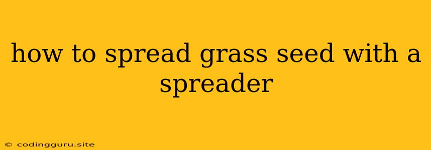 How To Spread Grass Seed With A Spreader