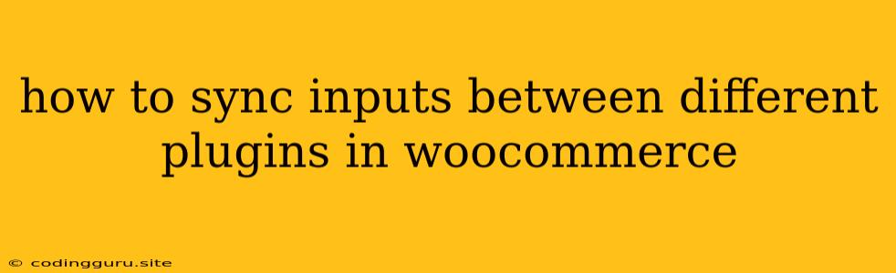 How To Sync Inputs Between Different Plugins In Woocommerce