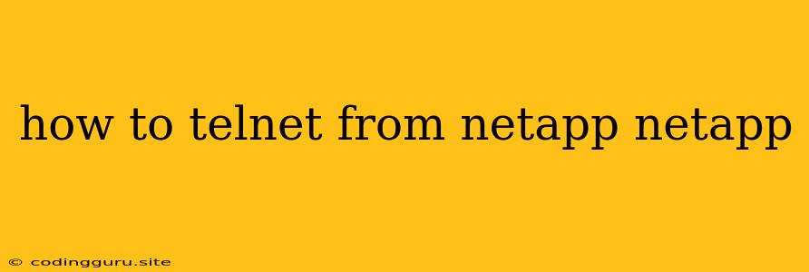 How To Telnet From Netapp Netapp