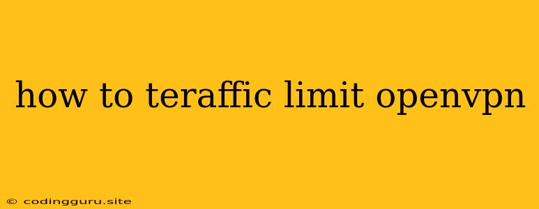 How To Teraffic Limit Openvpn