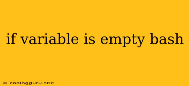 If Variable Is Empty Bash