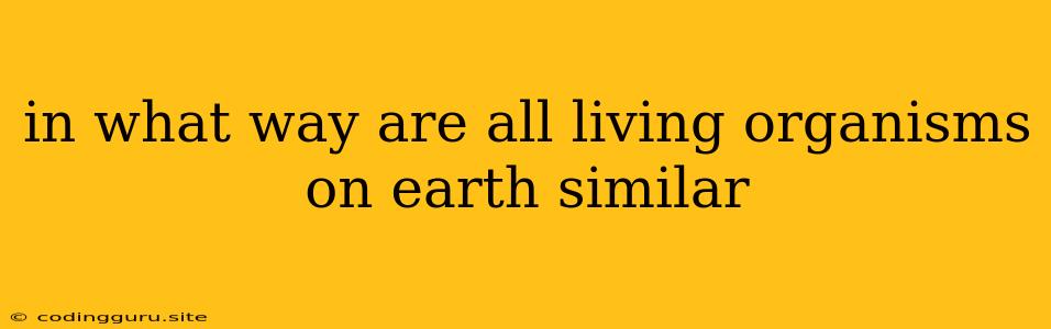 In What Way Are All Living Organisms On Earth Similar