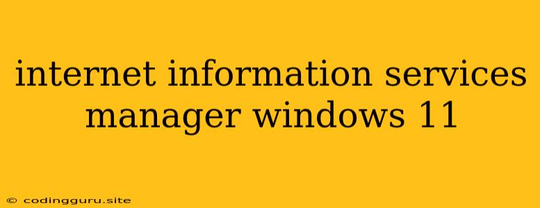 Internet Information Services Manager Windows 11