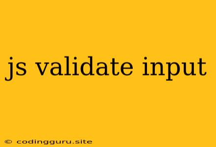 Js Validate Input