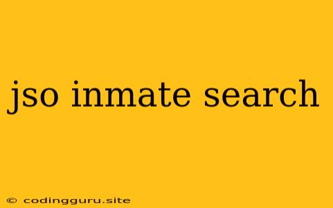 Jso Inmate Search