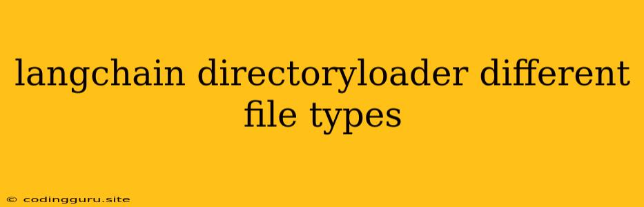 Langchain Directoryloader Different File Types