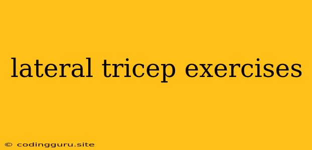 Lateral Tricep Exercises