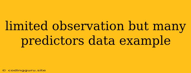 Limited Observation But Many Predictors Data Example