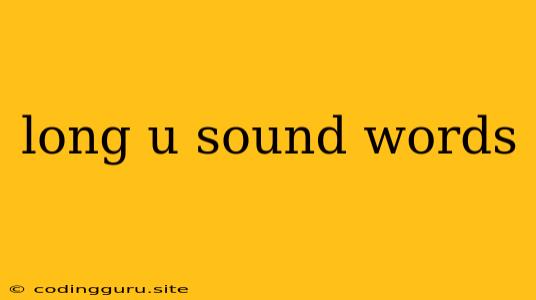 Long U Sound Words