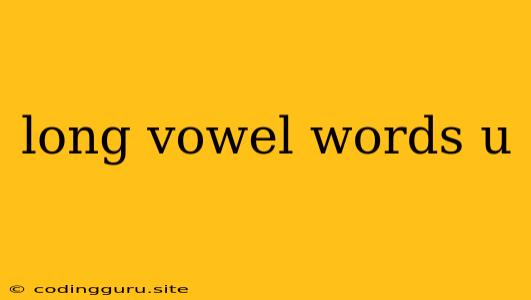 Long Vowel Words U