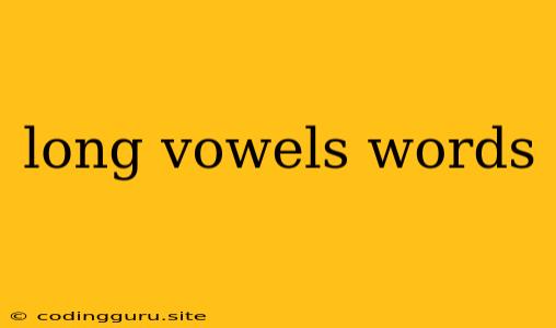 Long Vowels Words