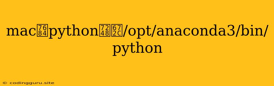 Mac的python版本/opt/anaconda3/bin/python