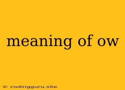 Meaning Of Ow