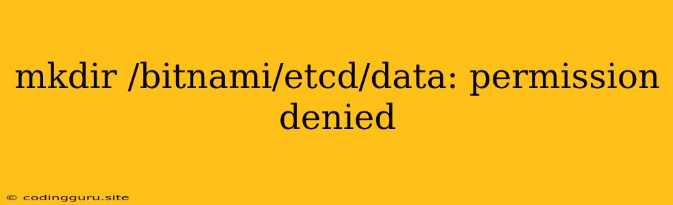 Mkdir /bitnami/etcd/data: Permission Denied