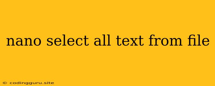 Nano Select All Text From File