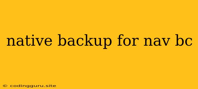 Native Backup For Nav Bc