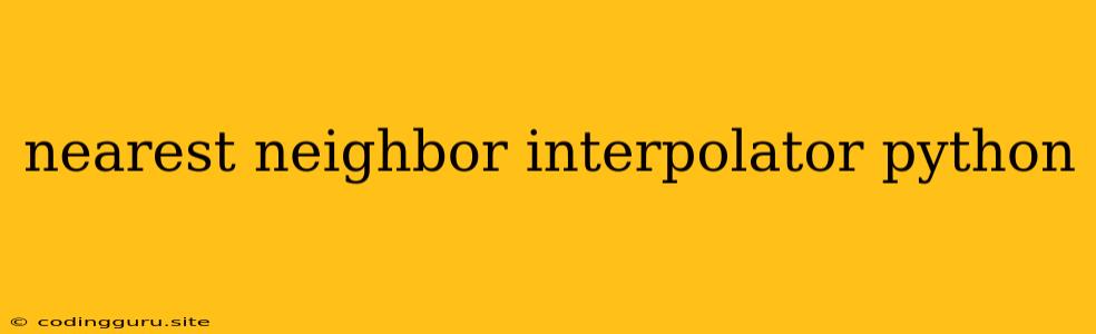 Nearest Neighbor Interpolator Python