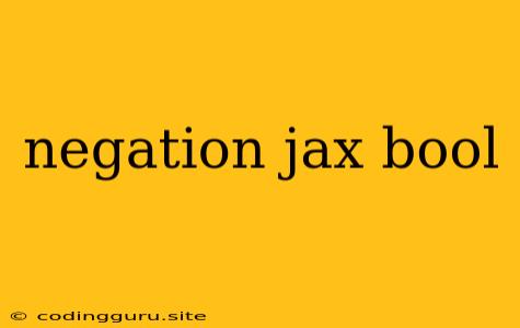 Negation Jax Bool