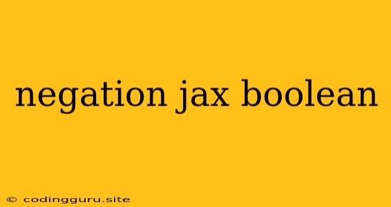 Negation Jax Boolean