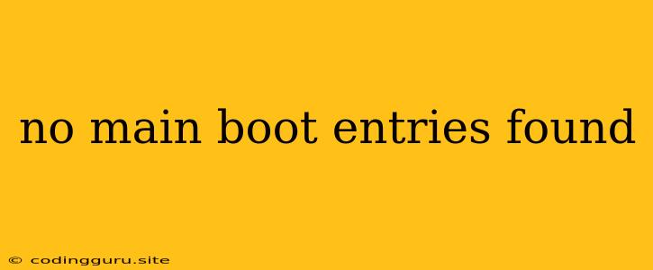 No Main Boot Entries Found