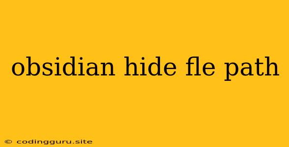 Obsidian Hide Fle Path