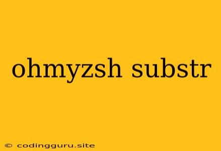 Ohmyzsh Substr