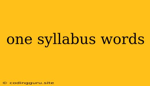 One Syllabus Words