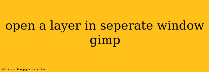 Open A Layer In Seperate Window Gimp