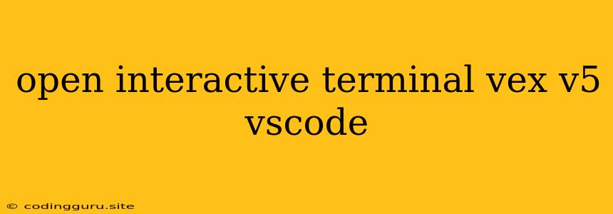 Open Interactive Terminal Vex V5 Vscode